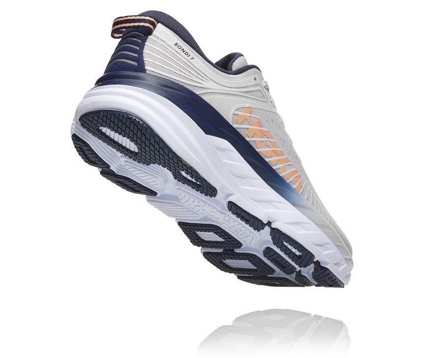 Hoka One One Womens Running Shoes - Bondi 7 - Grey/Black - KYRN79265